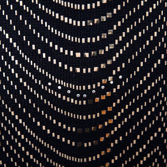 St.John M Santana Knit Gold Wave Formal Gown Black Prom Formal Wedding - Picture 6 of 8